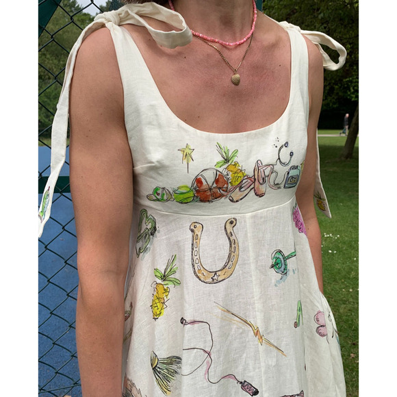 Alemais Anouk Colantoni Ballet Tie-Strap Midi Dress US 6 - Picture 5 of 13